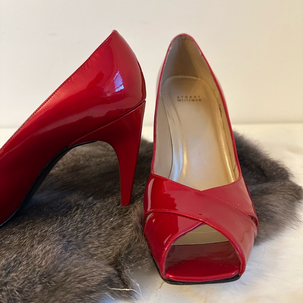 STUART WEITZMAN CHERRY RED HEELS, SIZE: 10 M - Picture 2 of 14